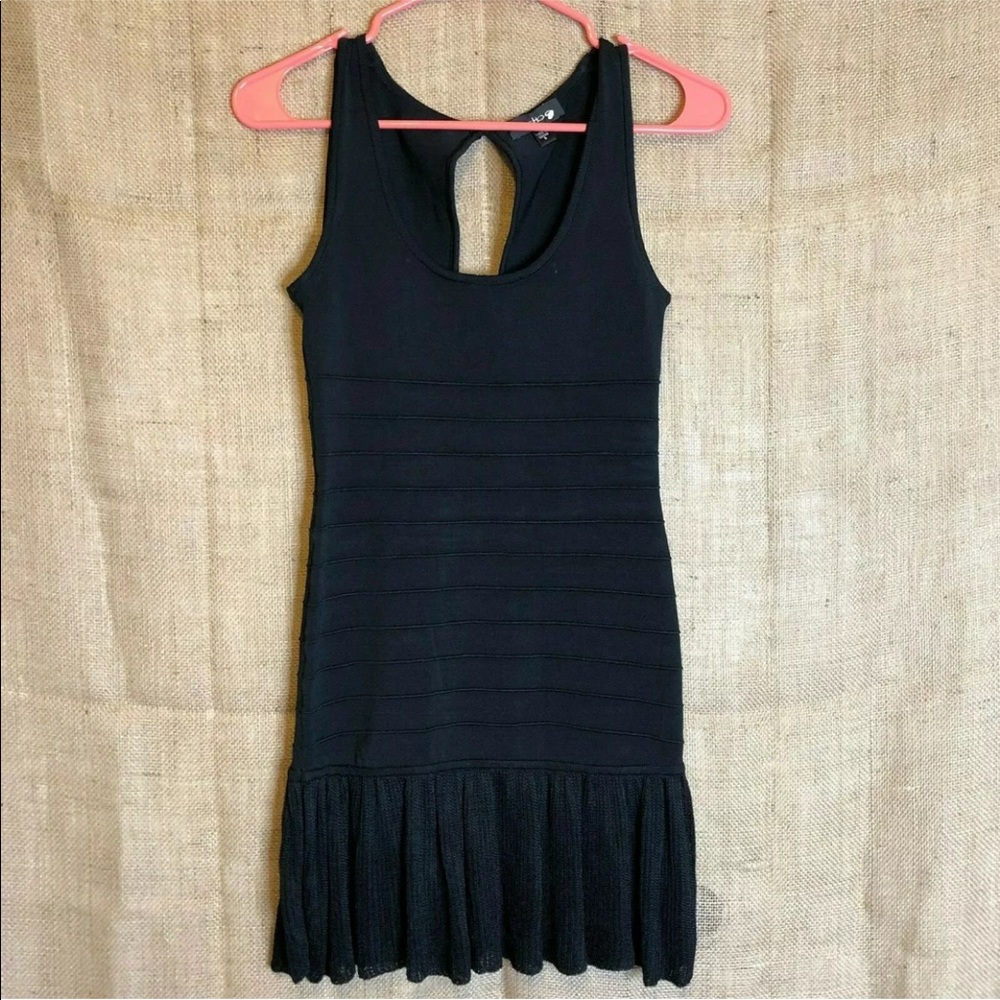 bebe Dress SZ S Ribbed Black Sleeveless Stretch - Picture 1 of 5